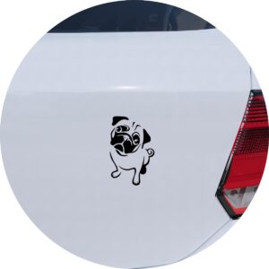 Adesivo de Carro Cachorro Pug Sentado