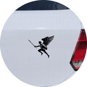 Adesivo de Carro Arcanjo com Espada e Escudo