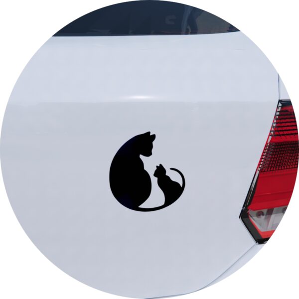 Adesivo de Carro Gata Mãe e Gatinho