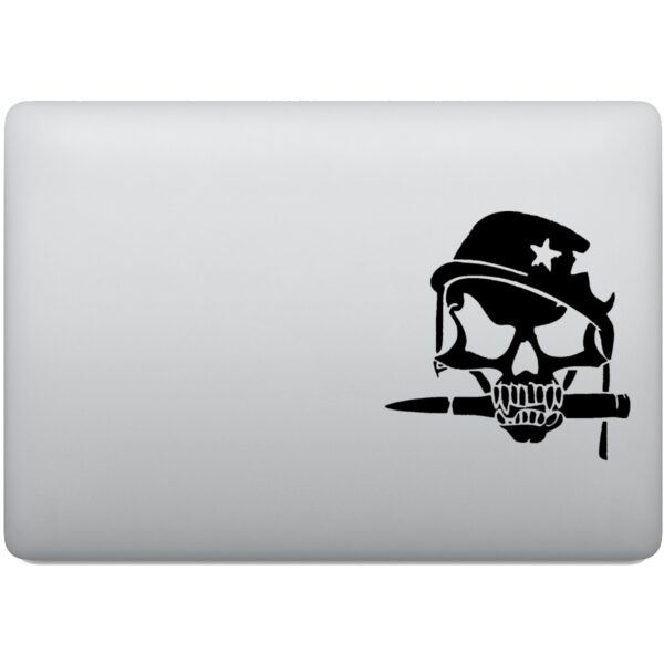 Adesivo de Notebook Caveira Militar Faca