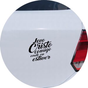 Adesivo de Carro Levo Cristo Comigo Onde Eu Estiver