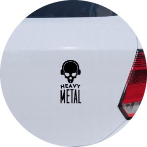 Adesivo de Carro Heavy Metal Caveira de Fones