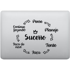 Adesivo de Notebook Sucesso Pense Planeje Motivacional