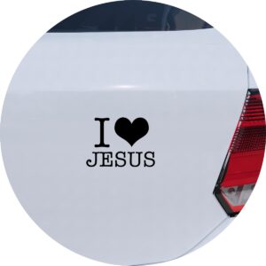 Adesivo de Carro Eu Amo Jesus Frase Cristã