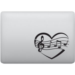 Adesivo de Notebook Amor pela Música Coração