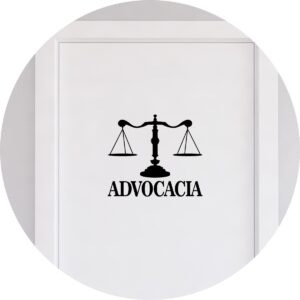 Adesivo de Casa Advocacia e Balança Direito