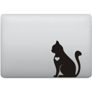 Adesivo de Notebook Coração de Gato Felino Amor