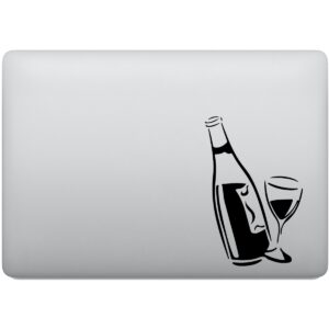 Adesivo de Notebook Garrafa e Taça de Vinho